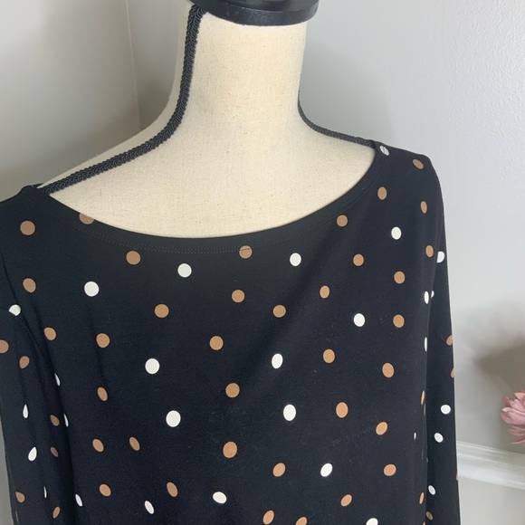 ANN TAYLOR Factory Long Sleeve Polk a Dot Blouse - Picture 2 of 8